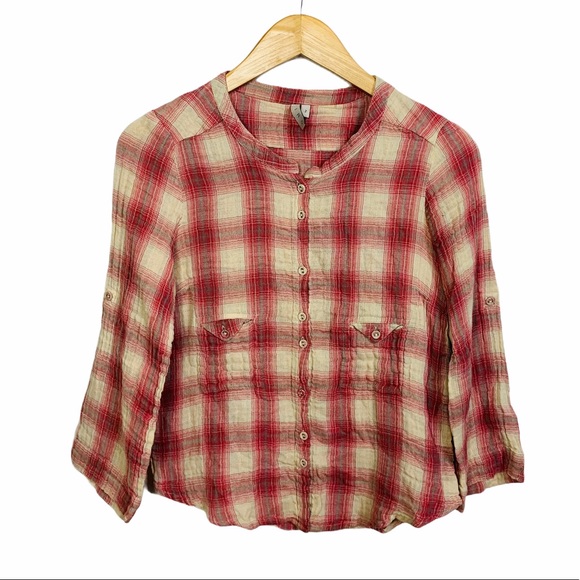 IRO Tartan Plaid Button Down Shirt 2 Roll tab 2137 - Picture 1 of 7